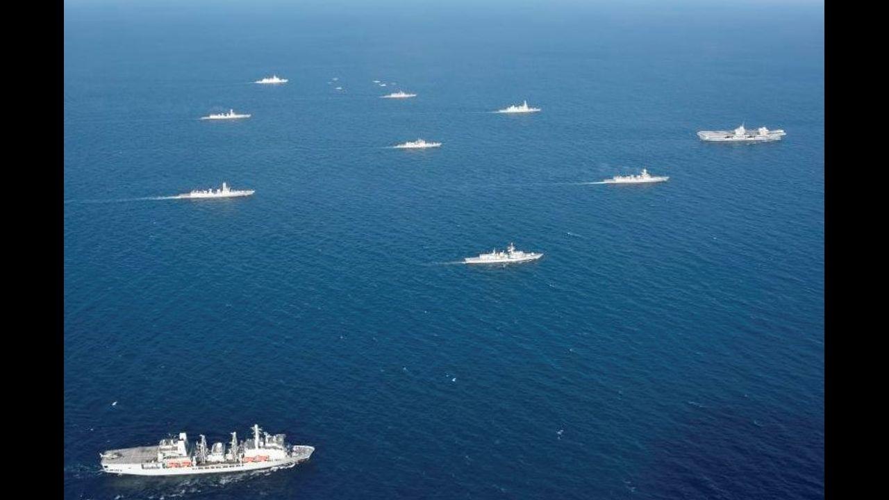 This was the second engagement of the British aircraft carrier Queen Elizabeth with the Indian Navy. The two navies had earlier carried out a mega wargame in July before the British carrier group sailed into the contested waters of the South China Sea. Pic/PTI