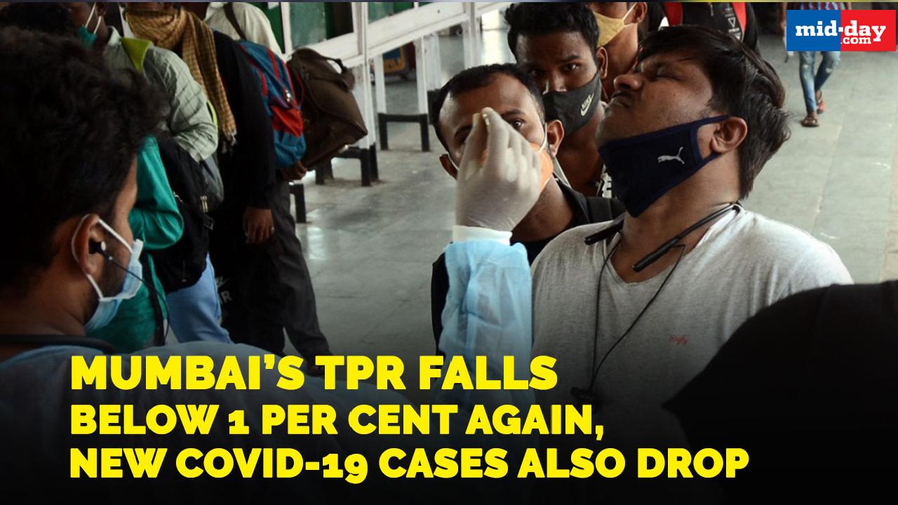 Mumbai’s TPR falls below 1 per cent again, new Covid-19 cases also drop