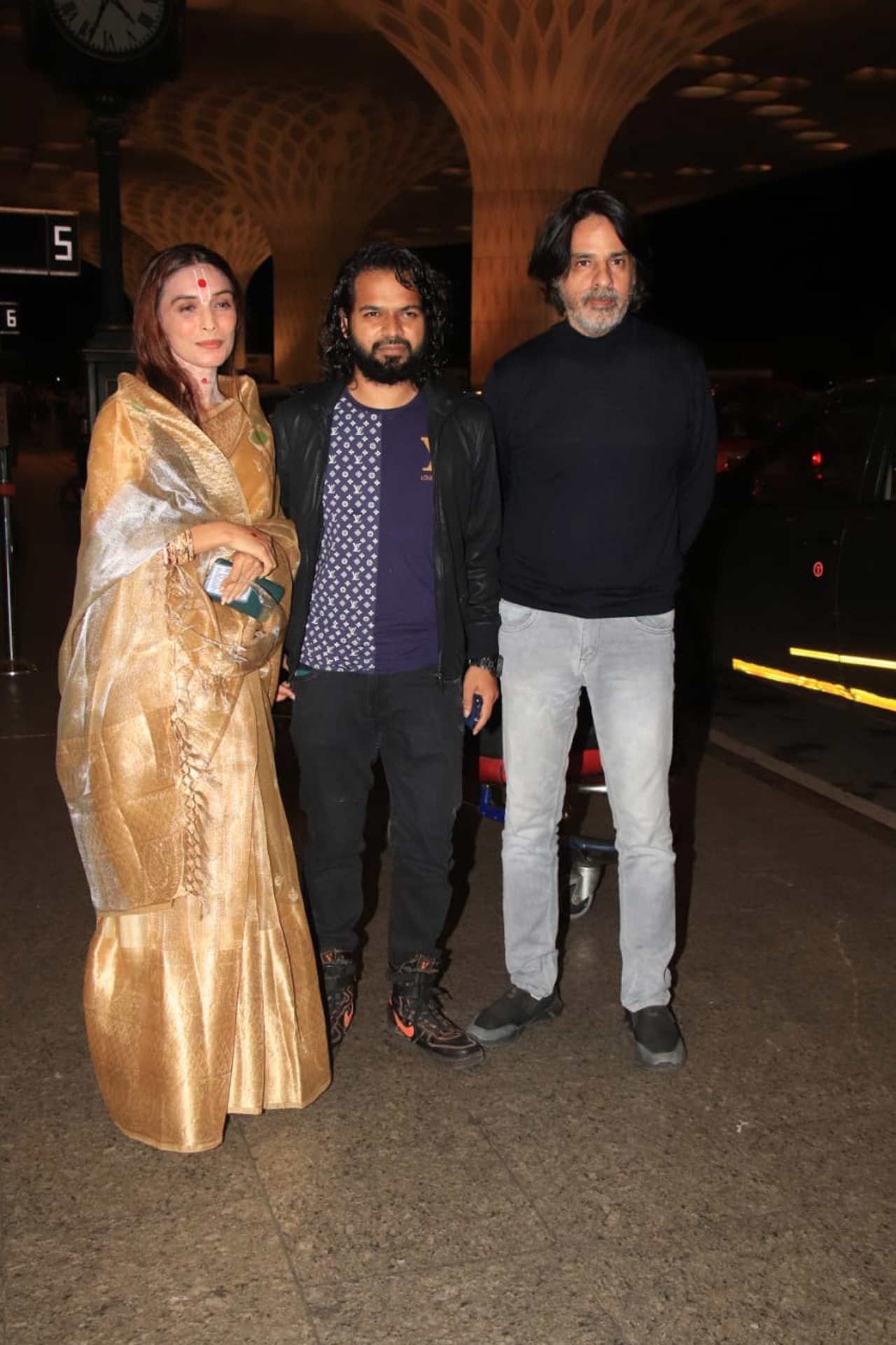 Rahul Roy was snapped with sister Priyanka and her husband Romeel Sen at the Mumbai airport. The actor was seen in casual wear, whereas his sister draped a sari for the outing.