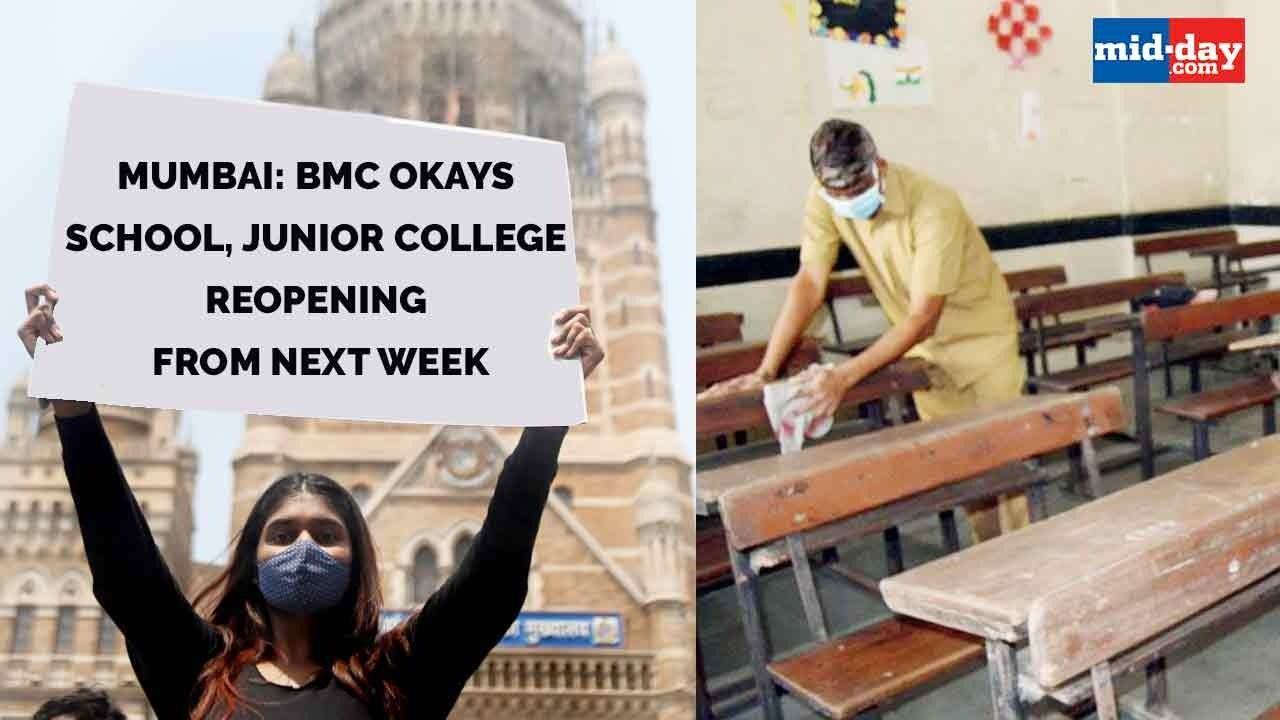 Mumbai: BMC okays school, Junior college reopening from next week