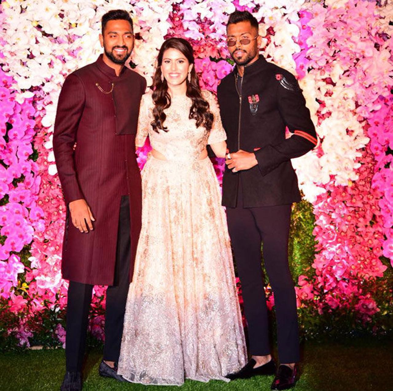 Hardik Pandya has a great bond with his sister-in-law and Krunal Pandya's wife, Pankhuri Sharma. The duo has been sharing fun posts together on social media for years. In pic - With Krunal Pandya and Pankhuri Sharma