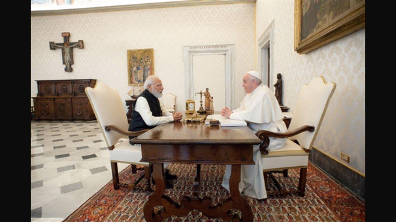 Pope Francis received PM Modi in a private audience at the Apostolic Palace in the Vatican, the Ministry of External Affairs said. They discussed a wide range of issues, including the Covid-19 pandemic and the challenge posed by climate change.