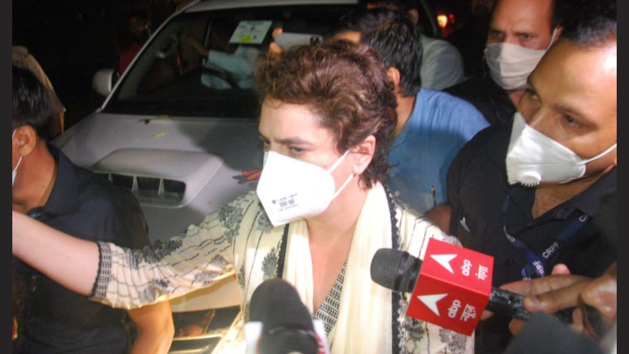 On October 3, Priyanka Gandhi and other Congress leaders were detained by Uttar Pradesh police while entering Lakhimpur Kheri district, citing the law and order situation.