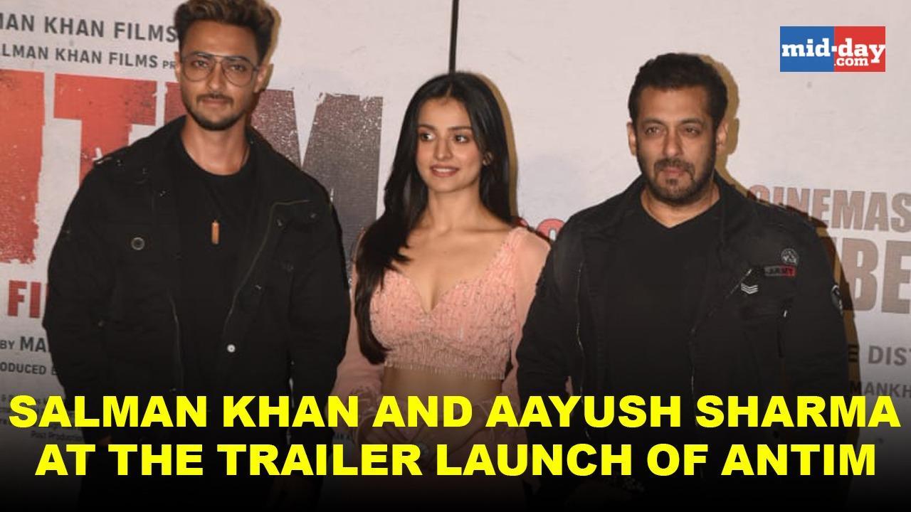 Salman Khan and Aayush Sharma at the trailer launch of Antim