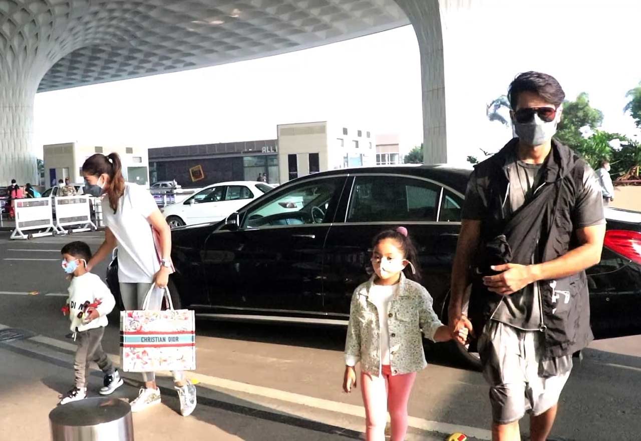 It's family time for Sasha! The actor has jetted off to a yet undisclosed destination, to spend some family time with his wife Mira Kapoor and both the kids - Zain and Misha.