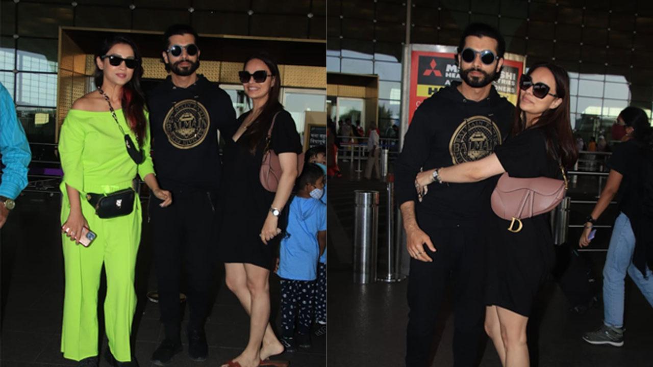 Sharad Malhotra, Ripci Bhatia, and Adaa Khan spotted at the airport, Picture Courtesy: Yogen Shah