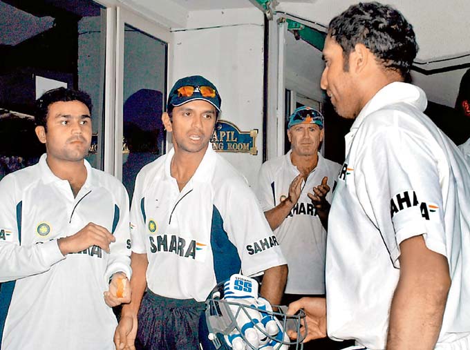 VVS Laxman is now a prolific cricket commentator and spokesperson for various international cricket matches offering anecdotes and insights on games. In picture: VVS Laxman is greeted by his teammates Virender Sehwag, Rahul Dravid and coach John Wright after scoring a ton at Mohali in 2003. Pic/Suresh KK
