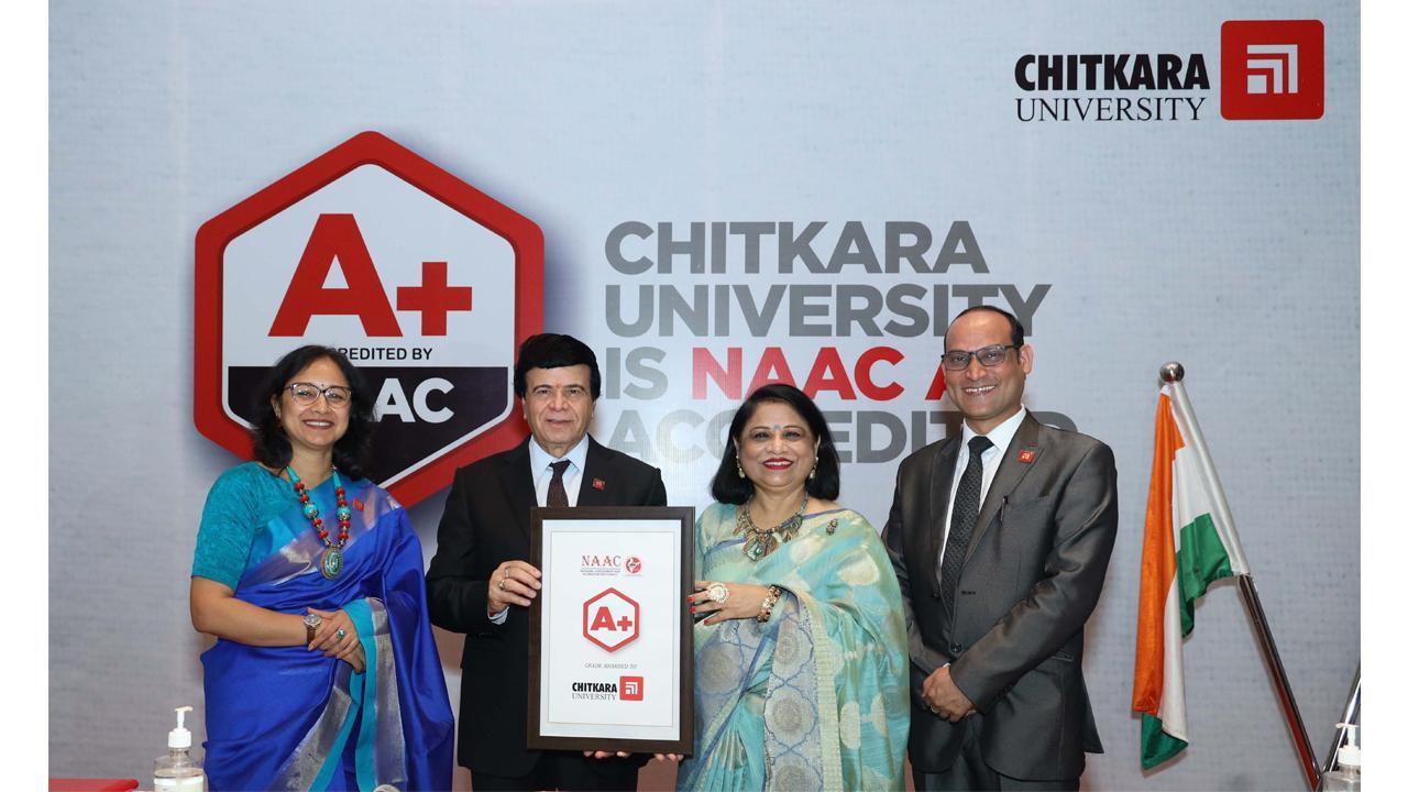 Chitkara University bags A+ NAAC Accreditation