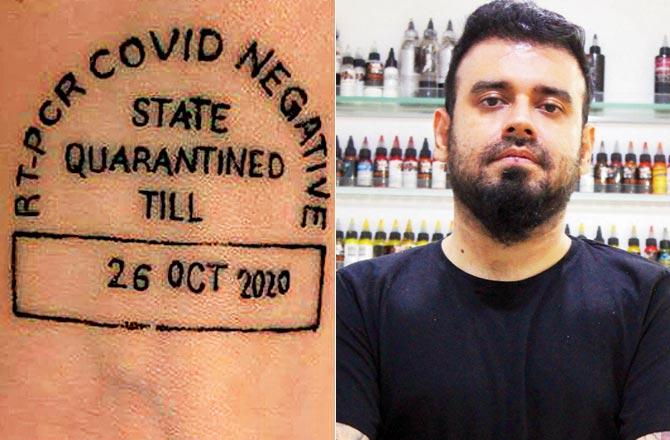 Lokesh Verma, founder of Devil-z Tattooz, recently inked a quarantine stamp on a client