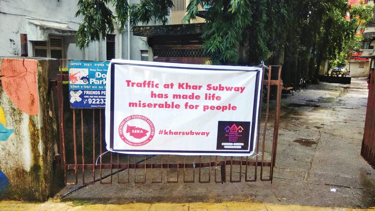 Residents have put up banners at society gates to raise the issue