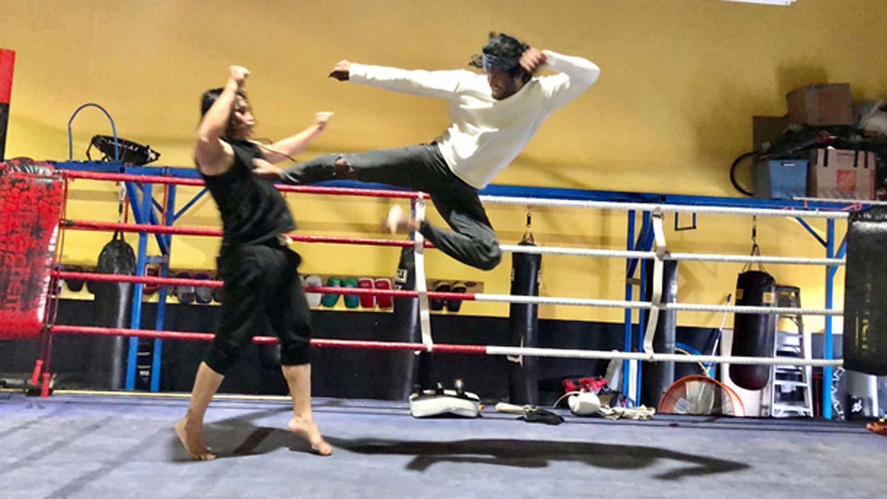 Sandeep JL and Thai martial arts actor Simon Kook share some Muay Thai training photos