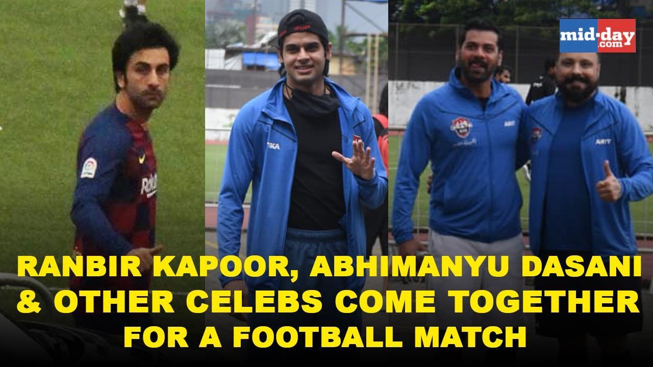Ranbir Kapoor, Abhimanyu Dassani come together for a football match