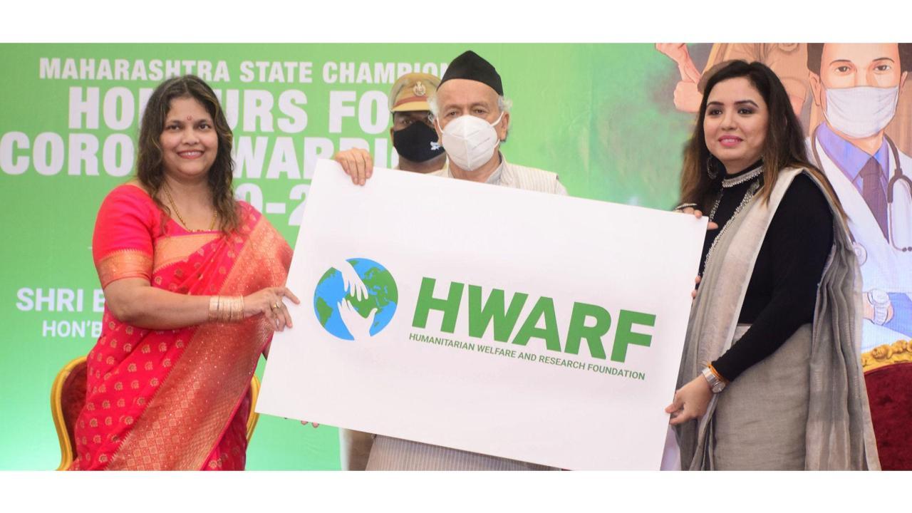 Governor of Maharashtra unveils logo of Christine Swaminathan founded NGO HWARF