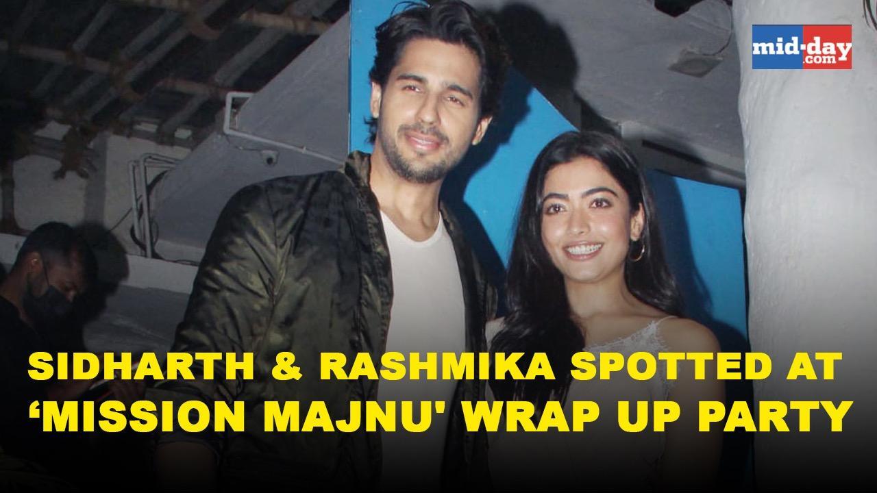 Sidharth Malhotra, Rashmika Mandanna spotted at Mission Majnu's wrap-up party