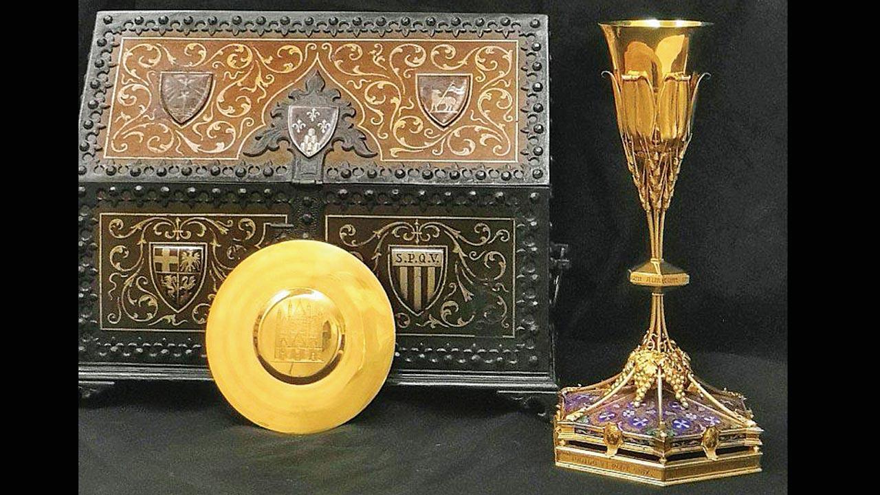 Chalice, Paten and Box, Gifted by St Pope Paul VI to the Archdiocese of Bombay, 1964