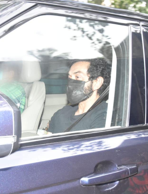 Bobby Deol was too spotted arriving at the actor's residence. The two worked together for the first time in 'Ajnabee' in 2001, and were then seen in films like 'Ab Tumhare Hawale Watan Saathiyo', 'Dosti- Friends Forever', 'Thank You', and more recently 'Housefull 4'. 