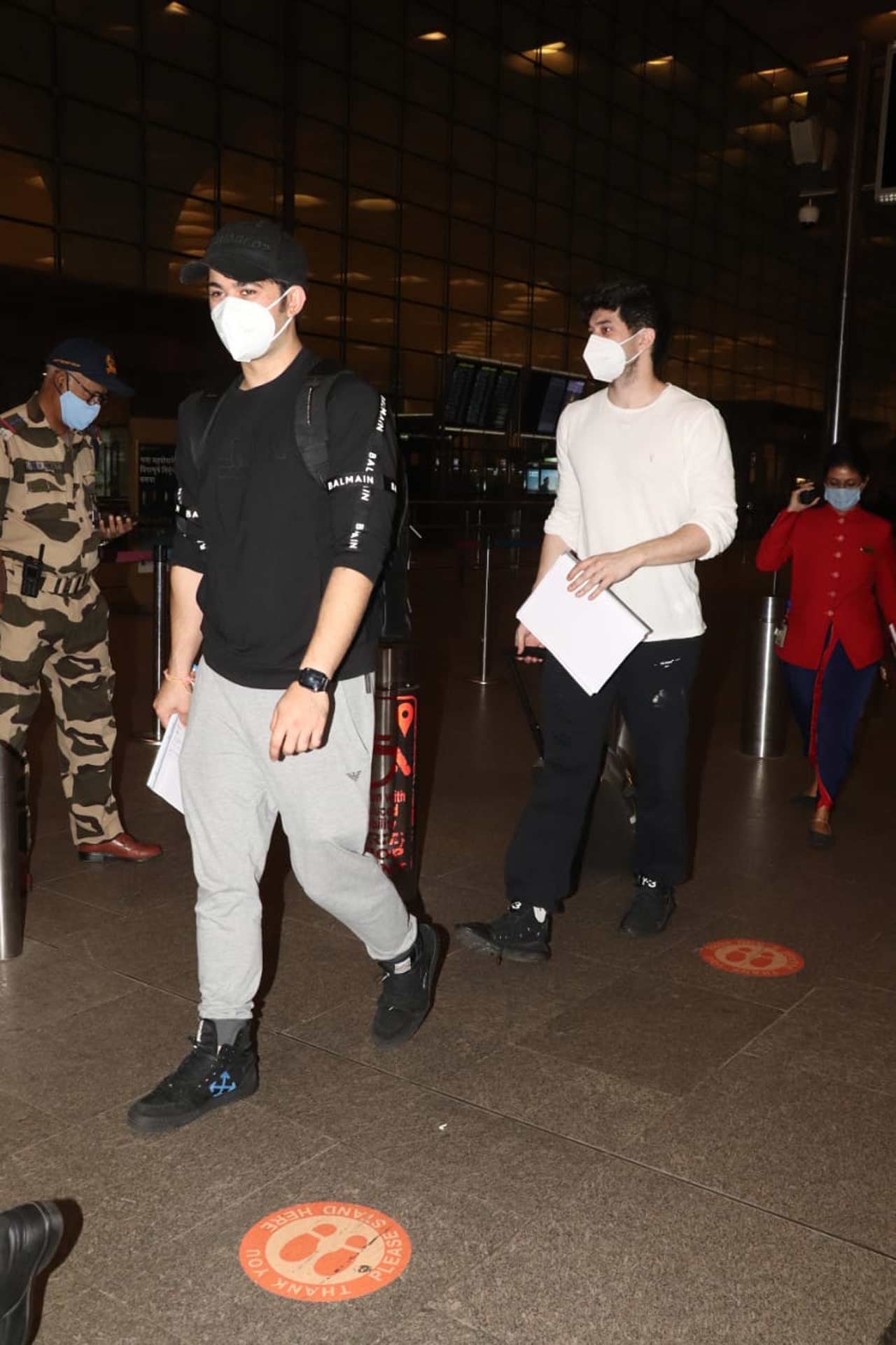 Deol brothers - Karan Deol and Rajveer Deol, were also clicked at the Mumbai airport.