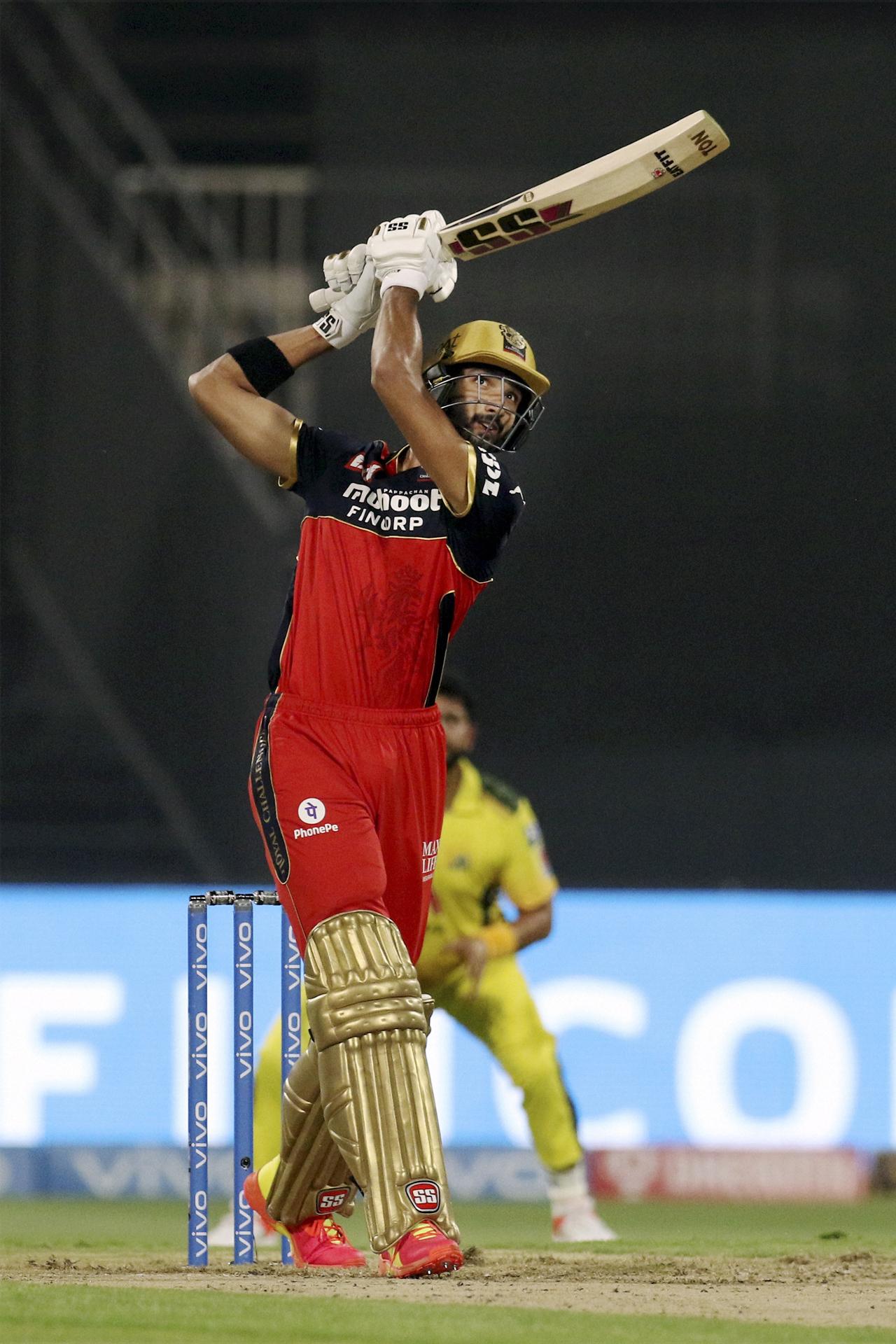 Devdutt Padikkal of Royal Challengers plays a shot during match 35 of the Vivo Indian Premier League between the Royal Challengers Bangalore and the Chennai Super Kings. He went on to score 70 off 50 balls. Pic/ PTI