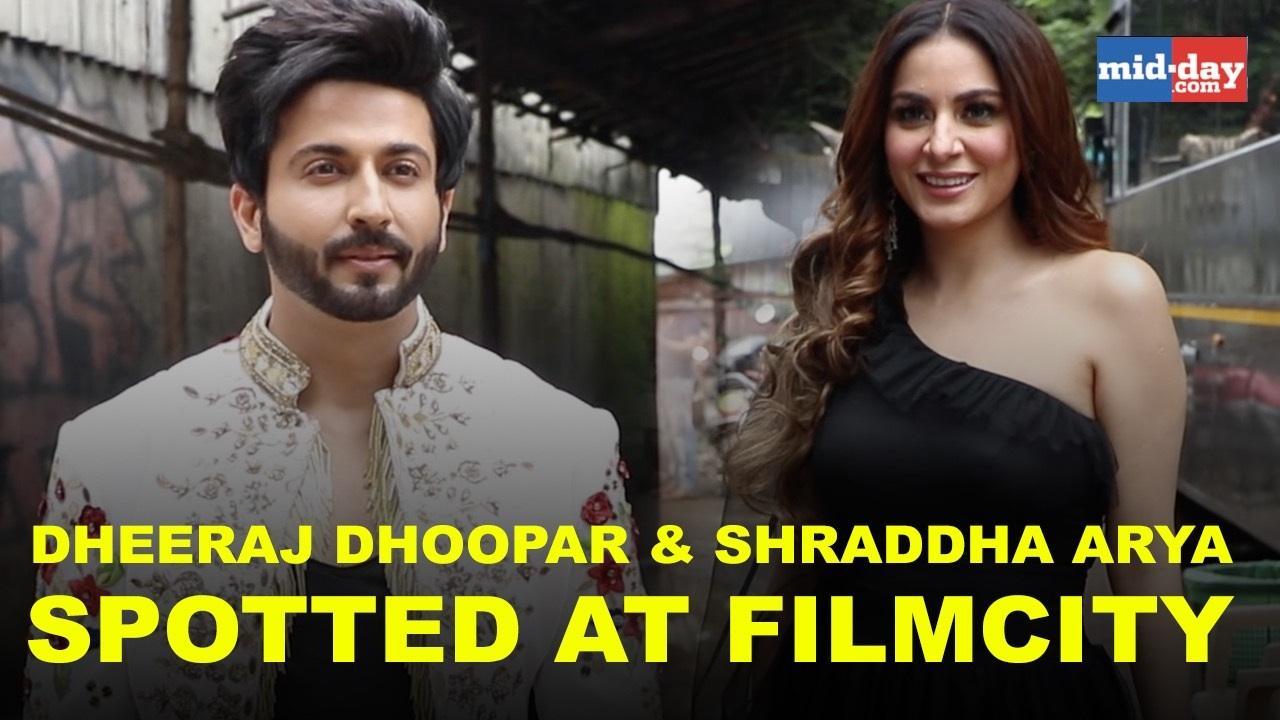 Dheeraj Dhoopar and Shraddha Arya spotted at Filmcity