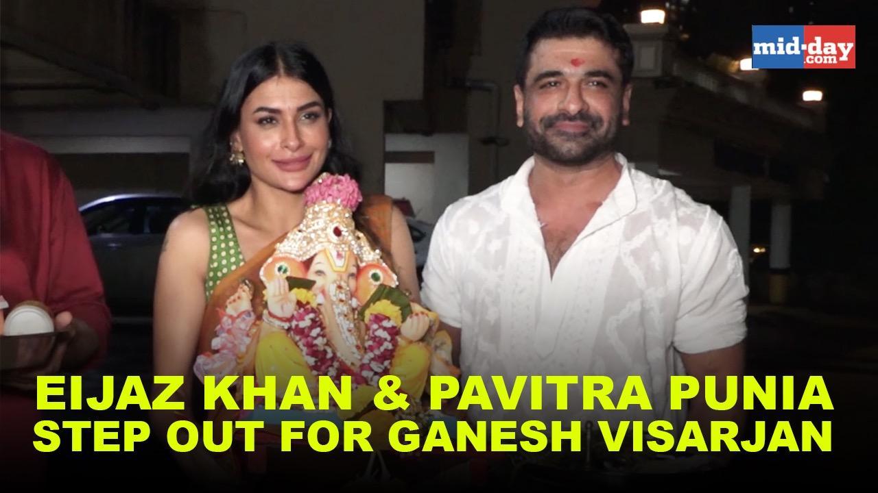 Eijaz Khan and Pavitra Punia step out for Ganesh Visarjan