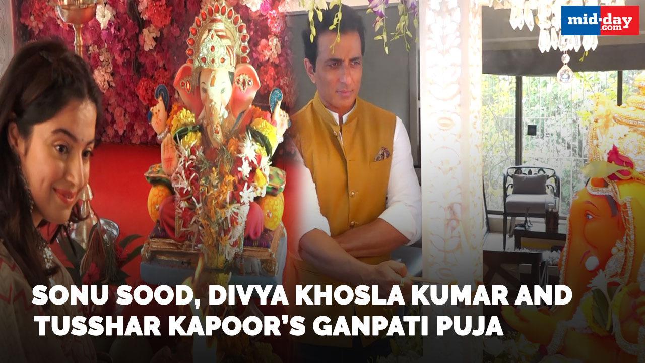 Sonu Sood, Divya Khosla Kumar and Tusshar Kapoor’s Ganpati Puja
