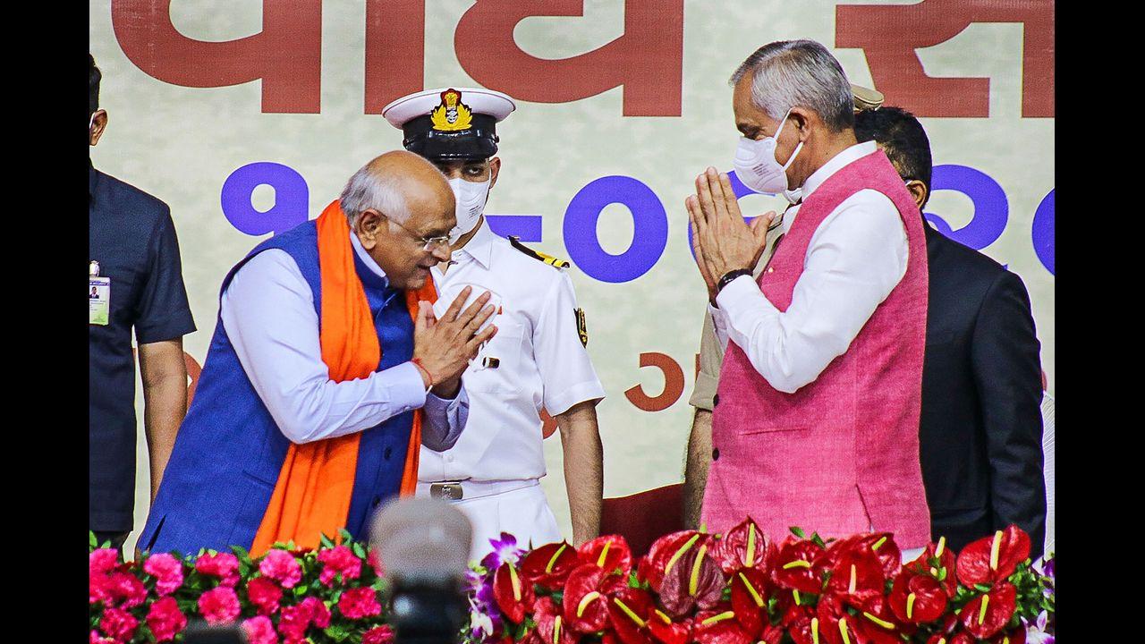 After picking Patel, a Patidar community leader as the CM, the BJP has given berth to six Patidars and OBCs each, four from scheduled tribes, three from scheduled castes, two each from among Brahmins and Kshatriyas and one member from the Jain community. Pic/PTI