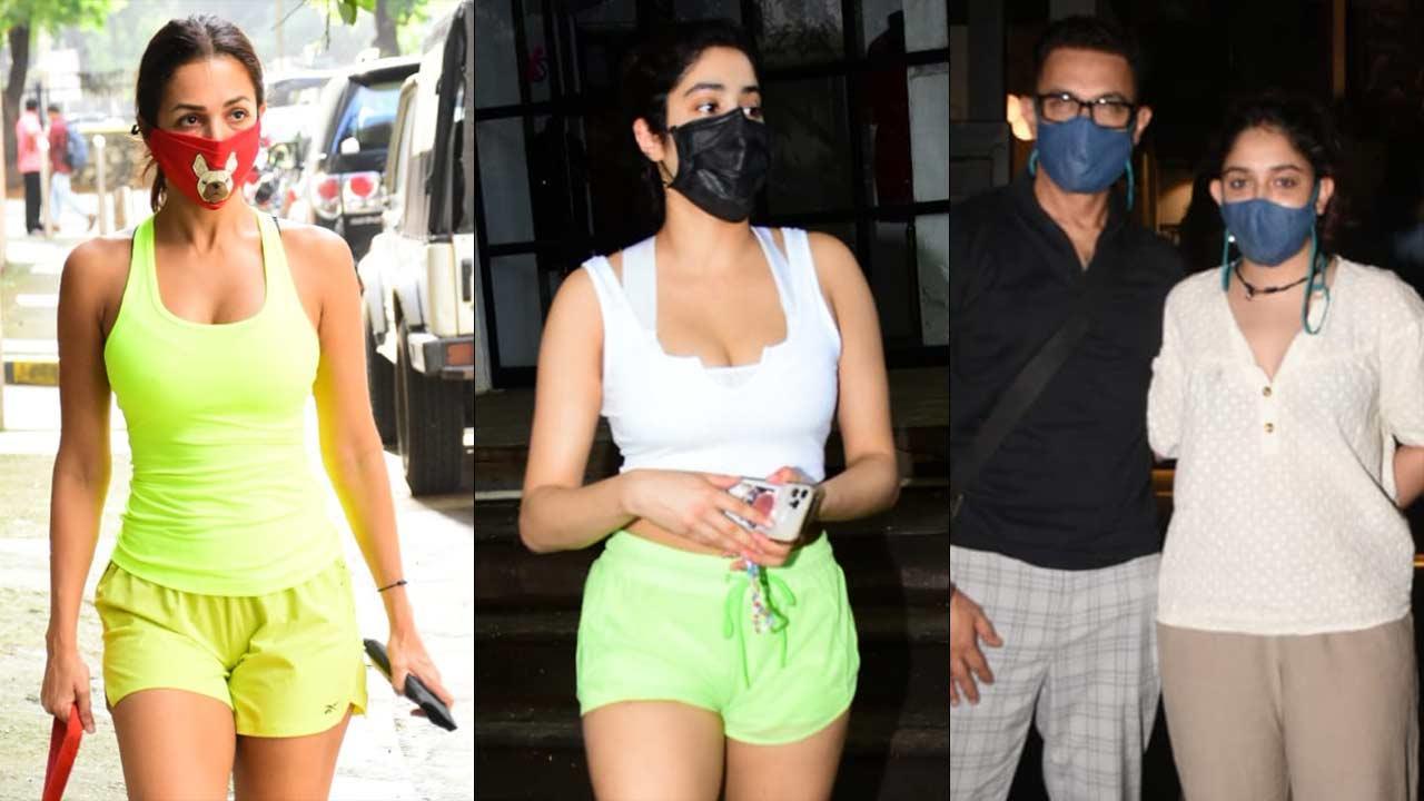 Malaika Arora, Janhvi Kapoor, Aamir Khan with Ira Khan snapped in Bandra