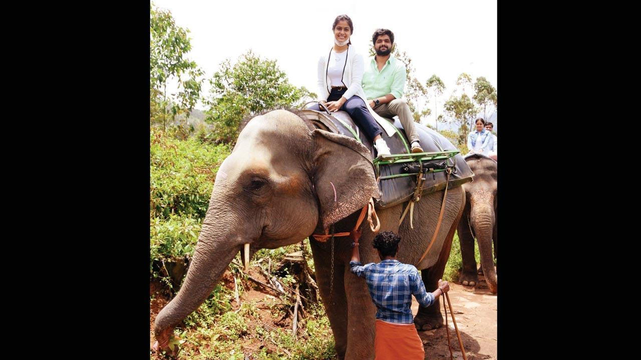 Manu Bhaker enjoys elephant safari