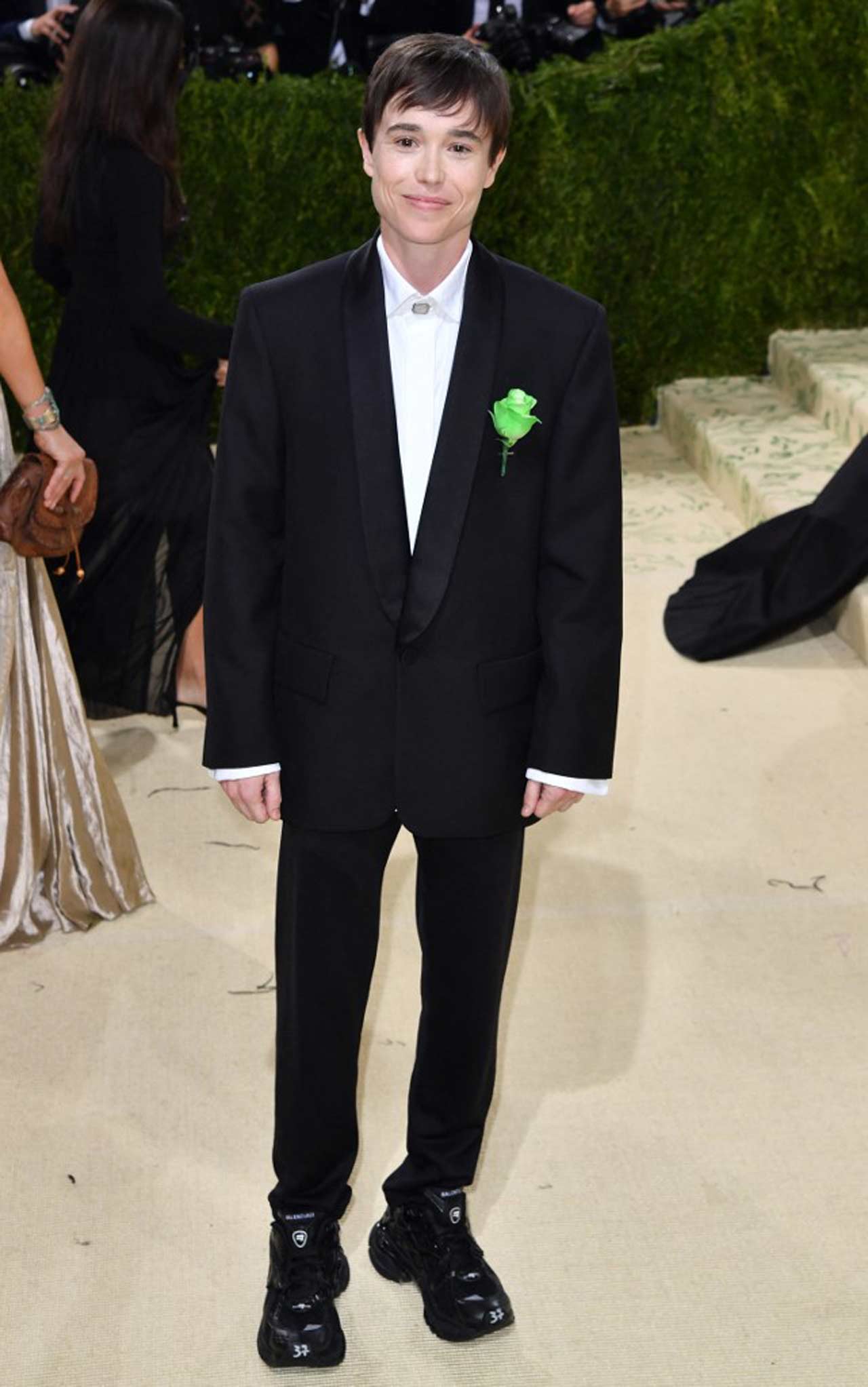 Elliot Page looked absolutely handsome in an all-black suit at the 2021 Met Gala in New York City on Monday.
