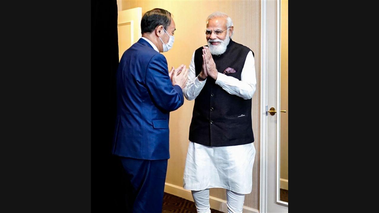 Indian PM and his Japanese counterpart Suga have reaffirmed the importance of maritime security towards the realisation of a 'free and open' Indo-Pacific.
 