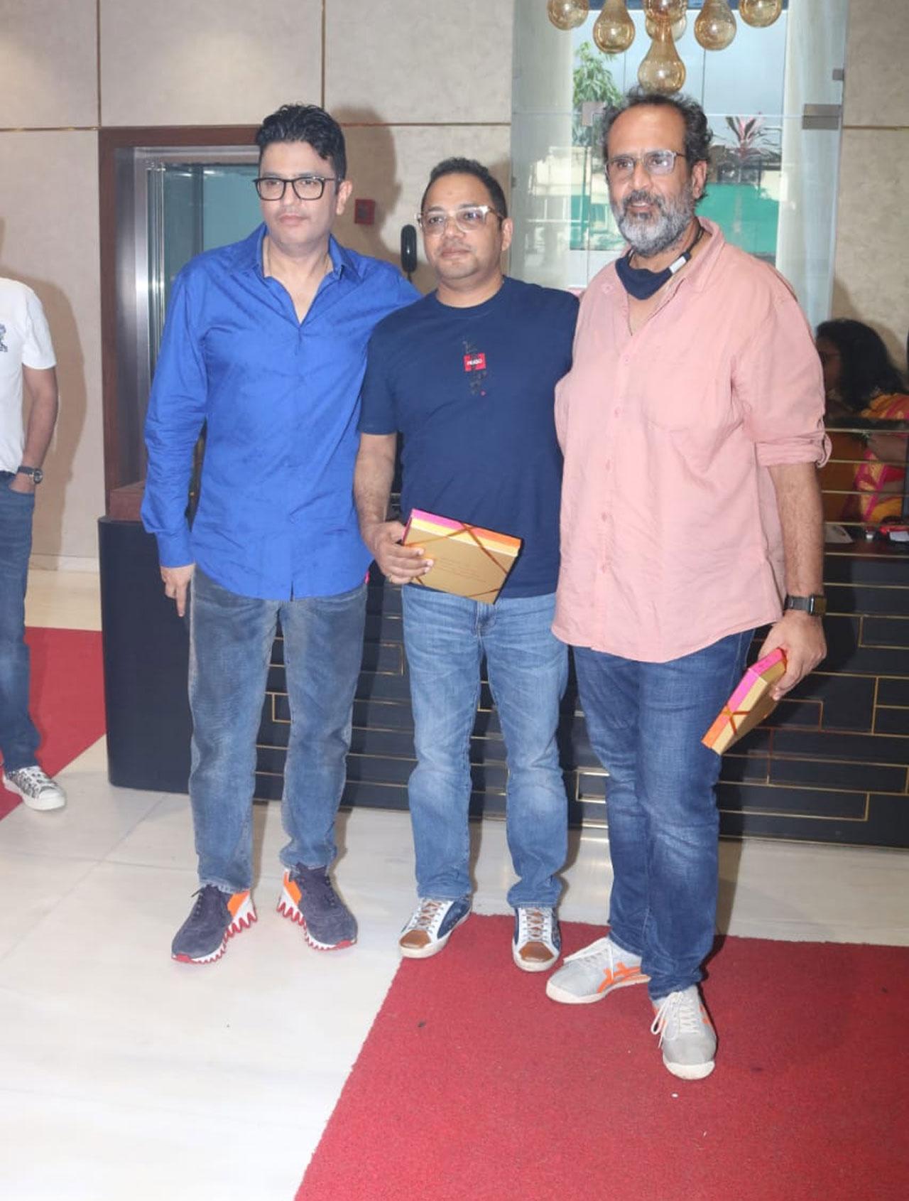 Filmmaker Aanand L Rai was all smiles at the Ganpati Darshan. Rai is known for his unique perspectives and his ability to infuse humour in seemingly normal stories. His 'Tanu Weds Manu' franchise proves that the filmmaker holds entertainment and humour by the scruff.
