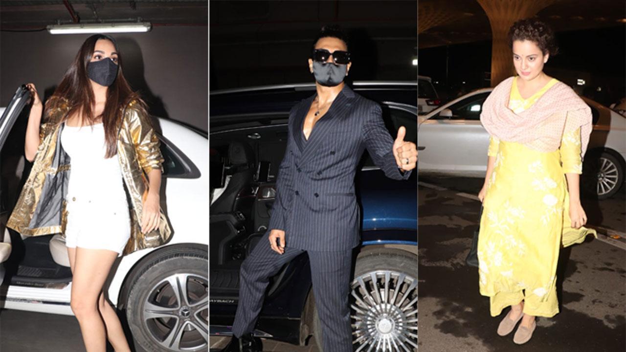 Ranveer Singh, Kiara Advani, and Kangana Ranaut spotted at the airport