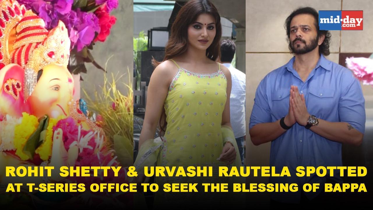 Rohit Shetty & Urvashi spotted at T-Series office to seek the blessing of Bappa