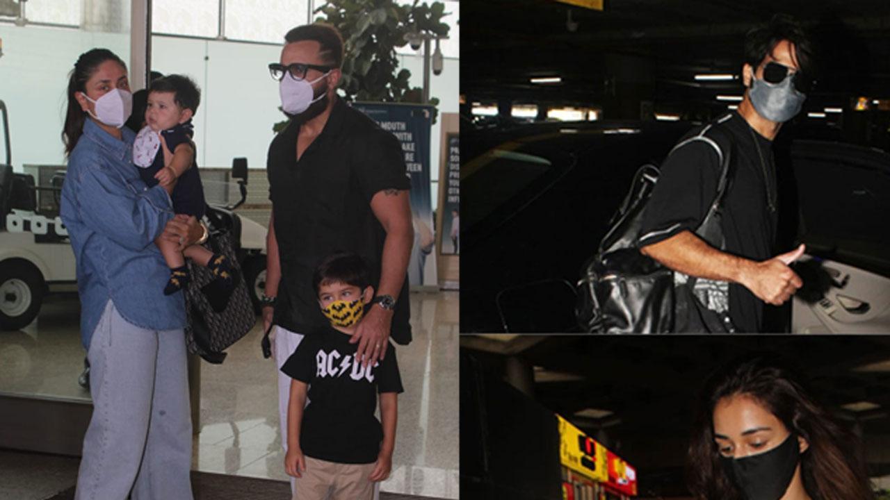 Saif with Kareena, Taimur and Jehangir, Shahid, Disha spotted at the airport