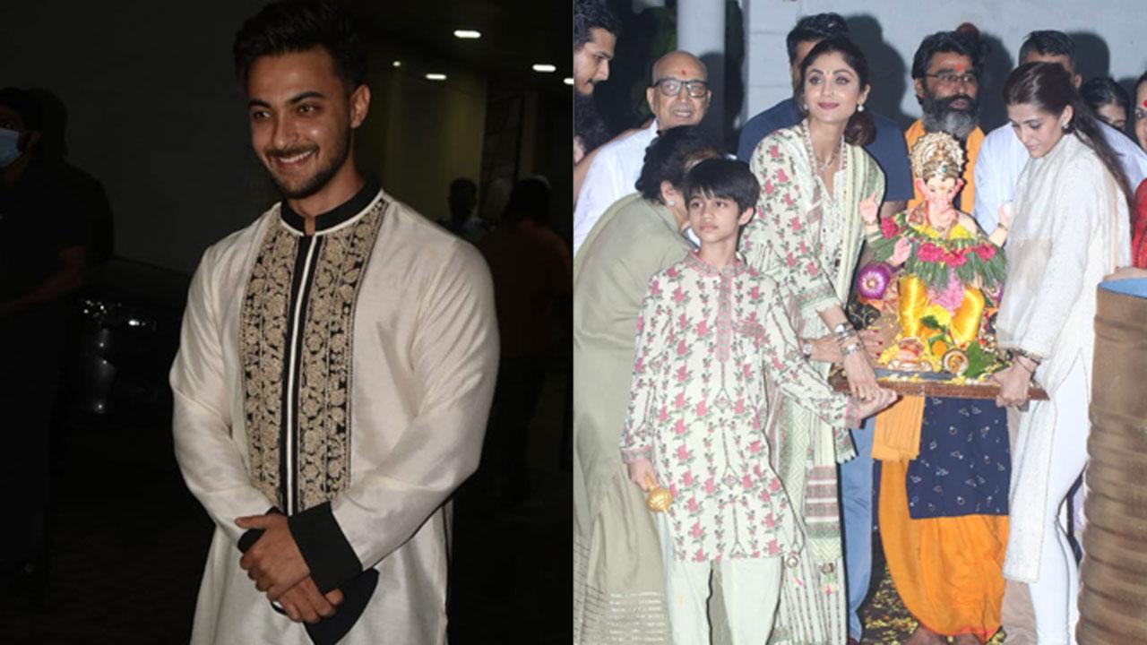 Ganesh Chaturthi 2021: Aayush Sharma, Shilpa Shetty and family at the visarjan