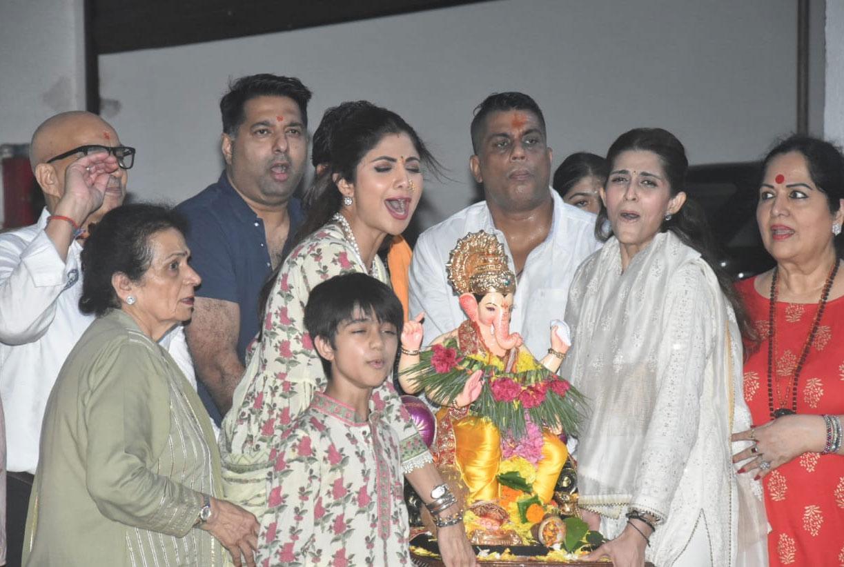 The actress and her family can be seen shouting 'Ganpati Bapa Morya' in this picture and it indeed is a moment filled with zeal and joy.