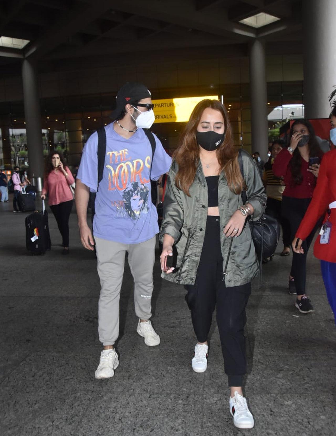 Varun Dhawan and Natasha Dalal were spotted at the airport. When the actor was shooting for his movie 'Bhediya' in Arunachal Pradesh, he shared a boat ride with his wife. The 'October' actor took to his Instagram handle and shared photos, in which he could be seen spending some quality time with his ladylove, enjoying a boat ride in the picturesque Arunachal Pradesh. He captioned the post as, 