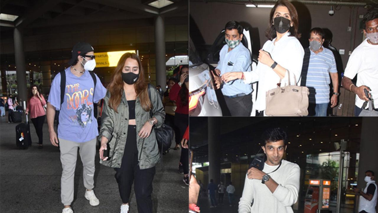 Varun Dhawan, Natasha Dalal, Neetu Kapoor, Pratik Gandhi spotted at the airport