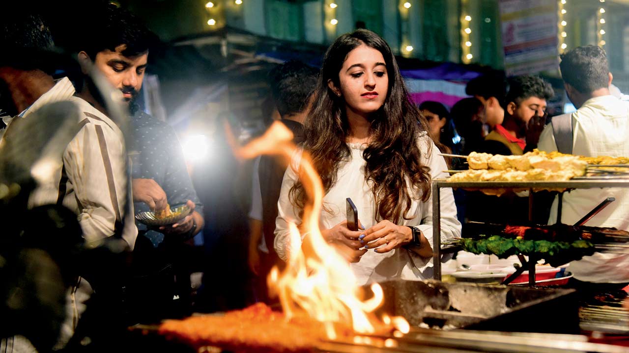 Abhishek Sawant with his foodie wife Dhara Burman at Mashallah Cuisines