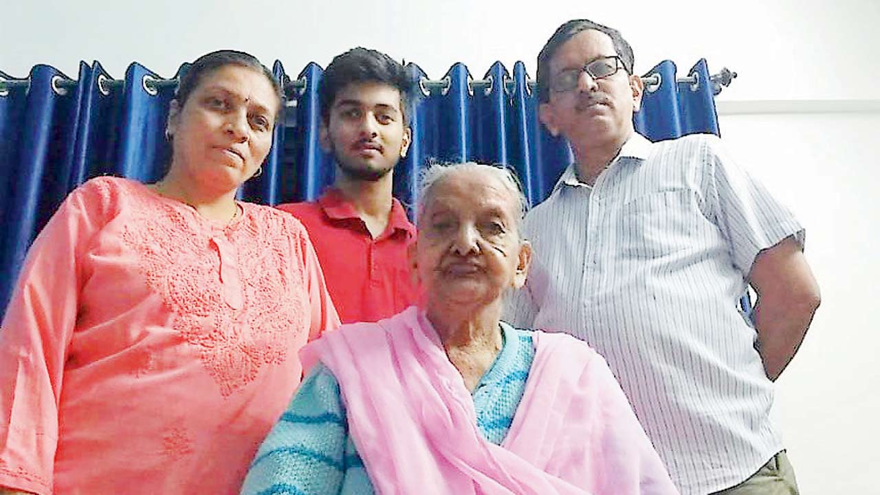 Ajay Gurao, former society secretary, with his family members