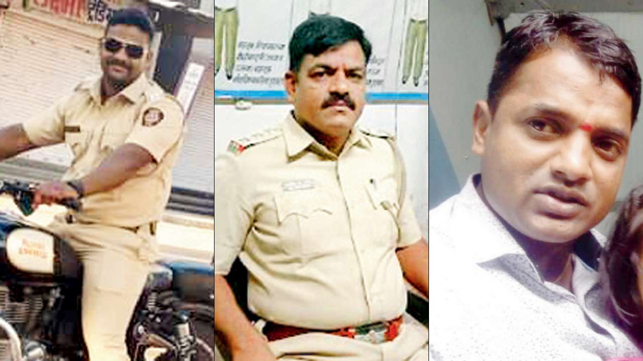 Constable Ambadas Gaddam, Senior Inspector Udayshinh Patil and Constable Shrirang Khandekar