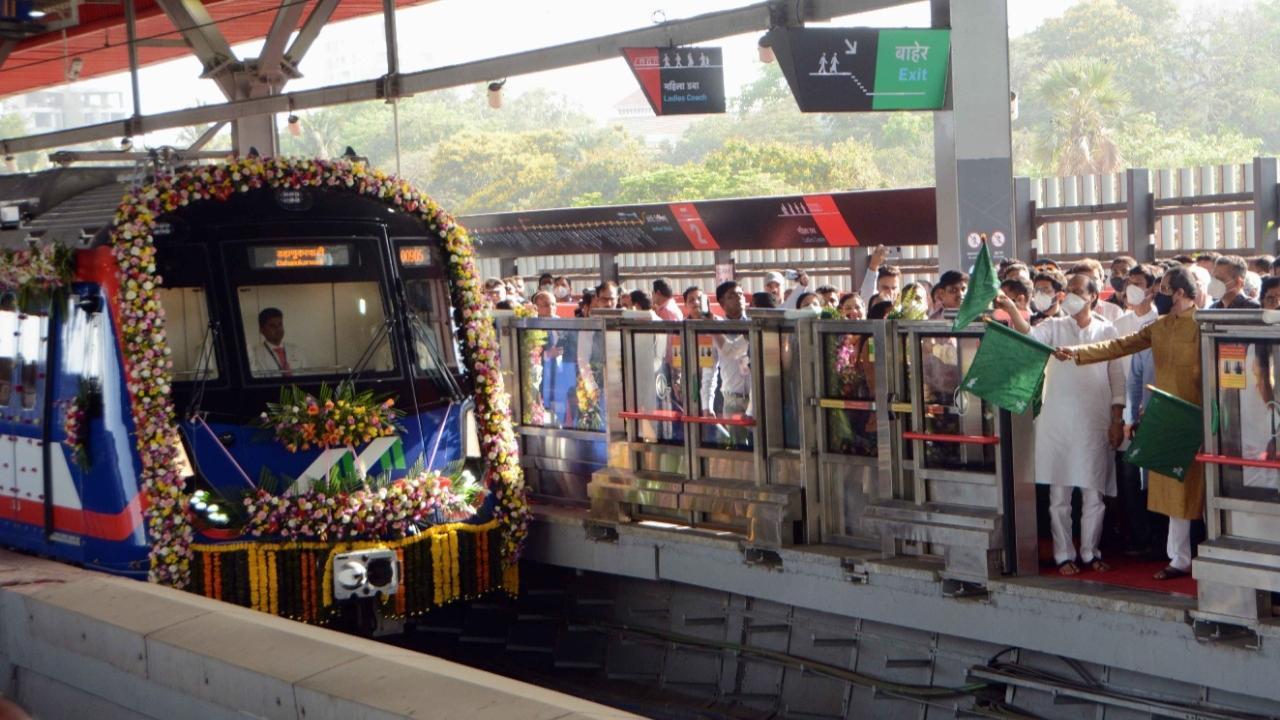Maharashtra CM Uddhav Thackeray flags off two metro lines in Mumbai Maharashtra CM Uddhav Thackeray flags off two metro lines in Mumbai