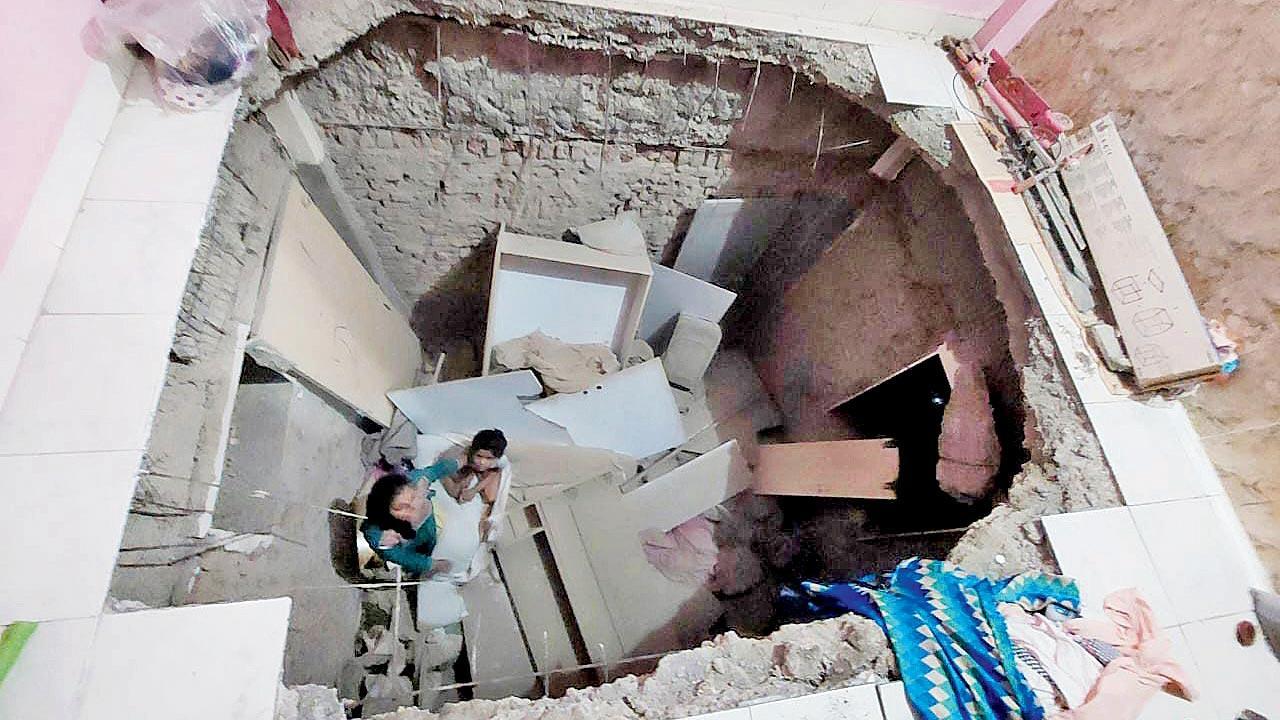 Mumbai: Woman and five-year-old's miraculous escape as contractor brings roof down in Dahisar