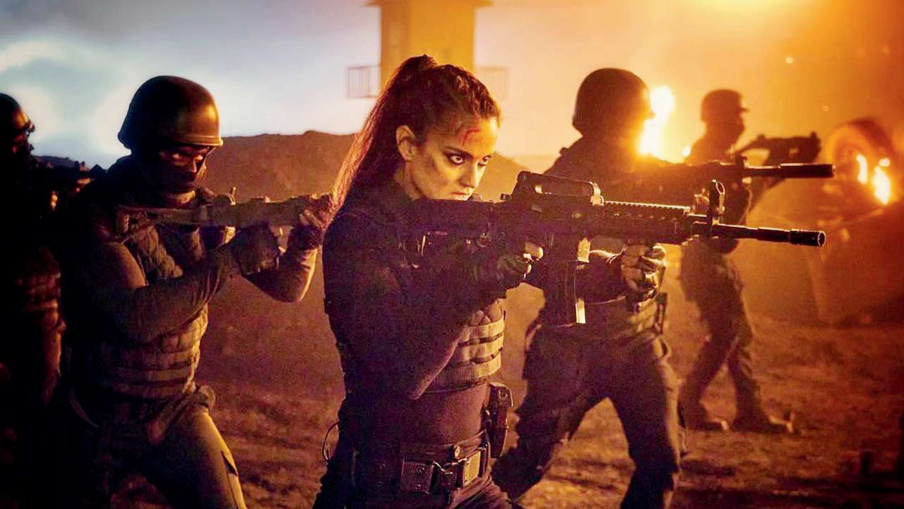 A still from Dhaakad
