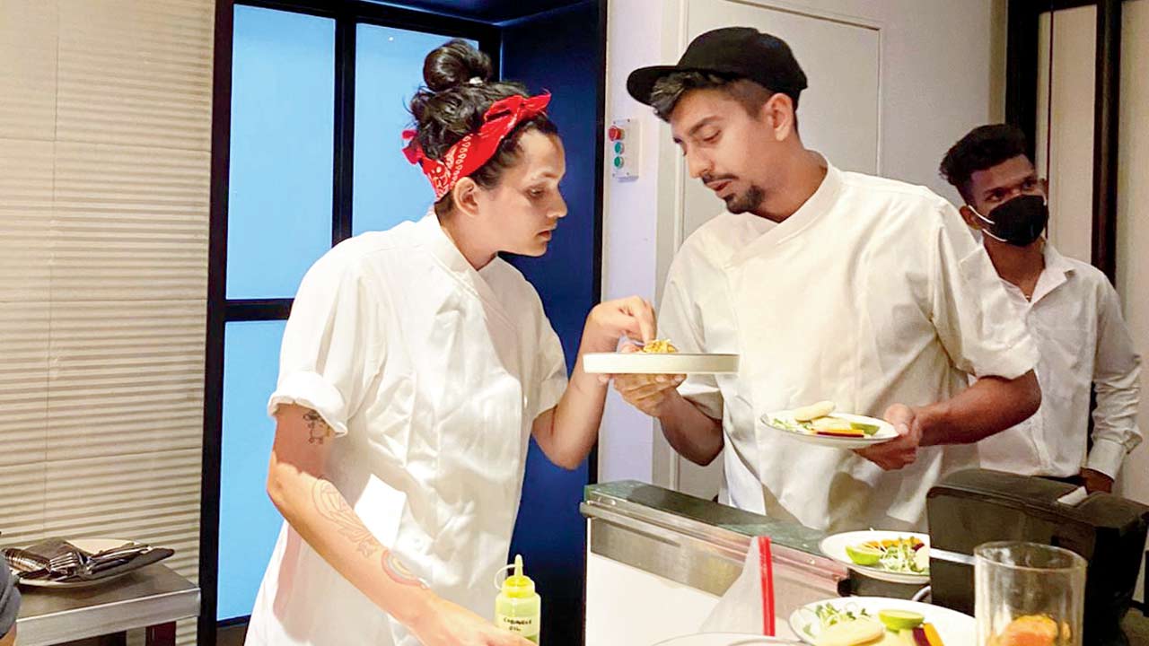 Chefs Maia Laifungbam and Sanchit Behl
