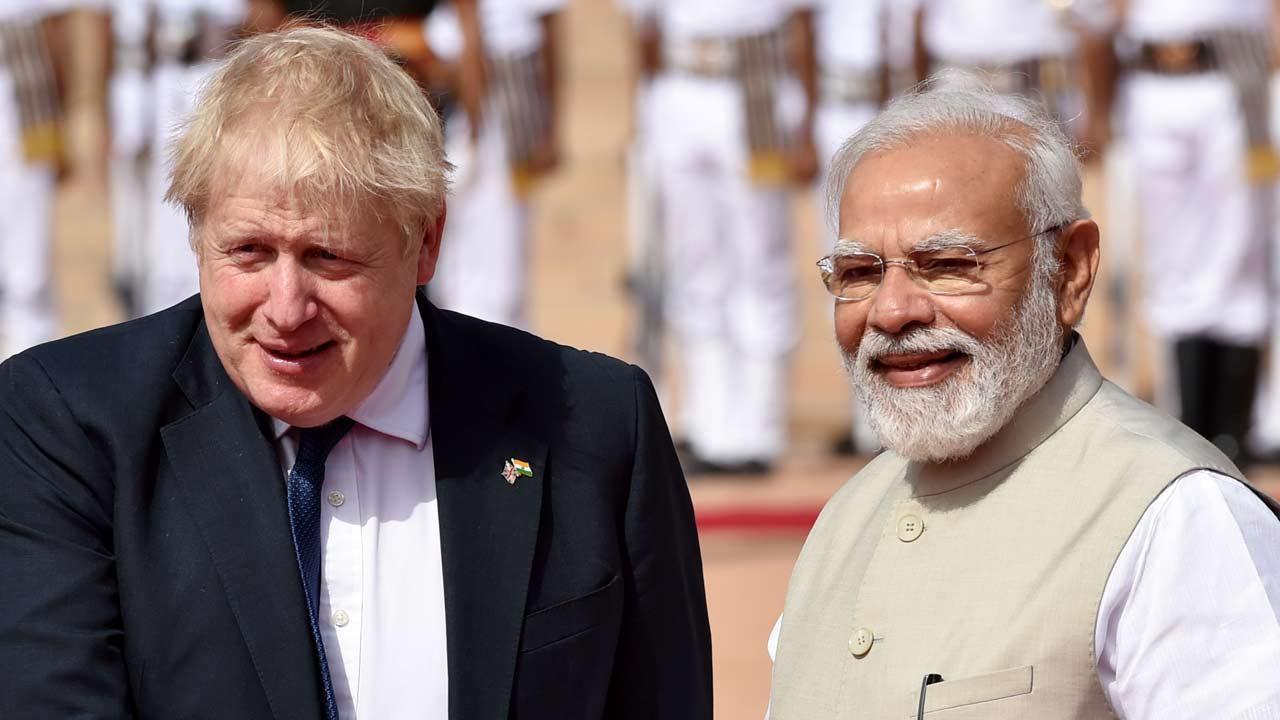 PM Modi receives UK PM Boris Johnson at Rashtrapati Bhavan