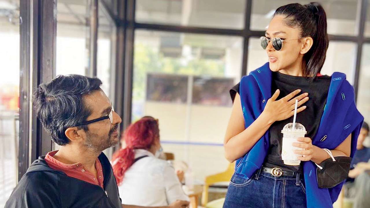 Mrunal Thakur with director Raja Krishna Menon