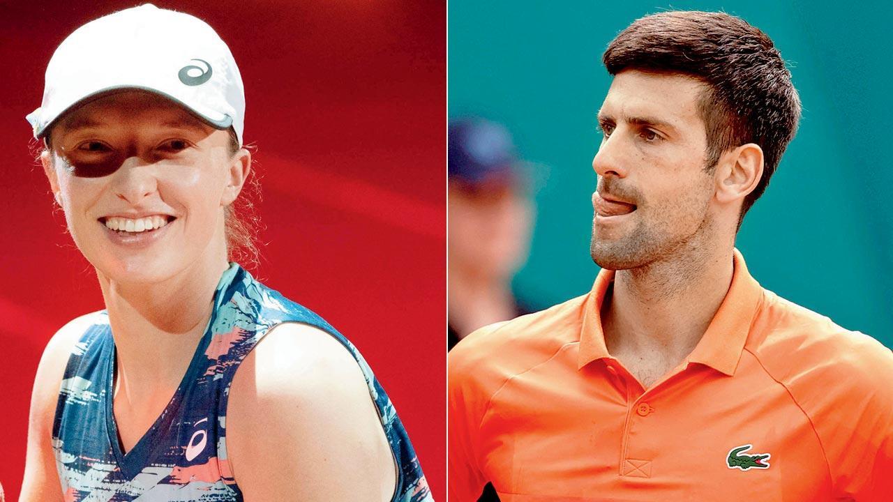 Djoko down, Swiatek up