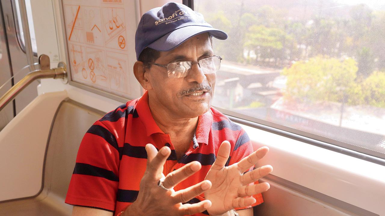 Ramesh Poojary, a 66-year-old from Kandarpada, who took a ride on Sunday morning