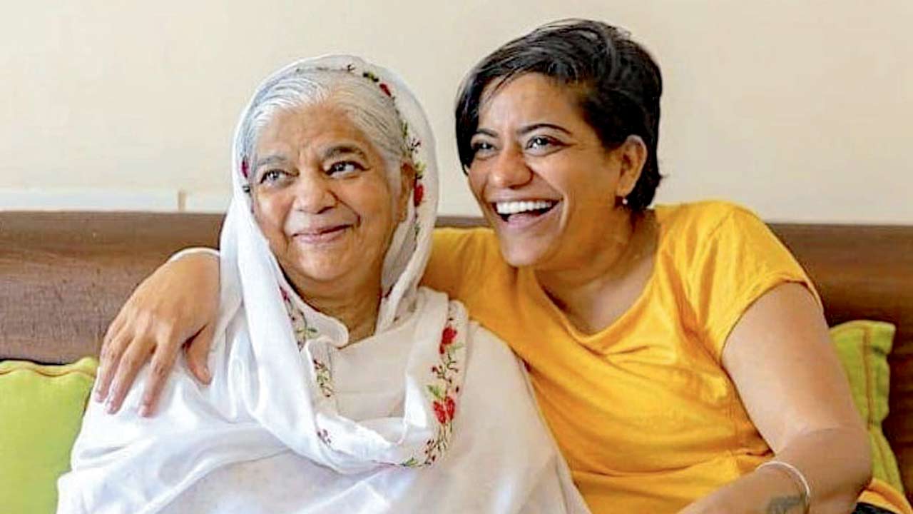 Salauddin (right) with her mother